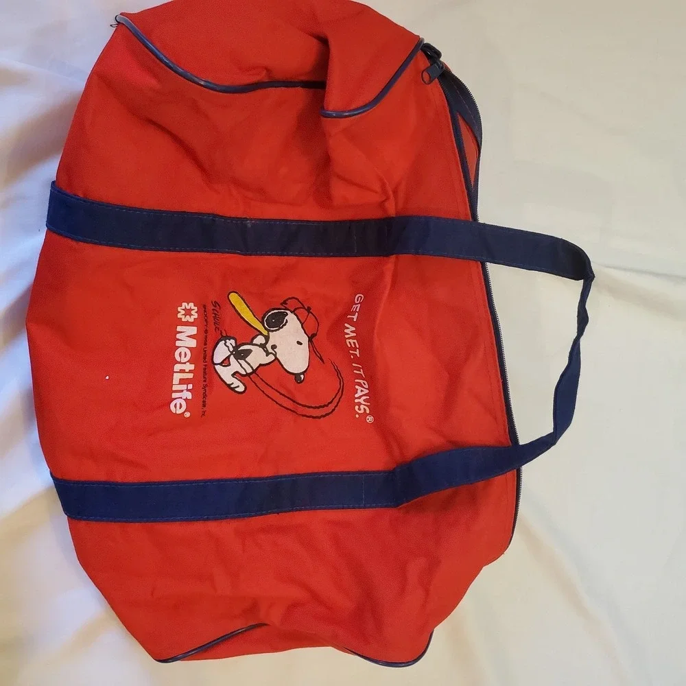 St. Louis Cardinals MetLife Red Duffel Bag Blue ft. Snoopy